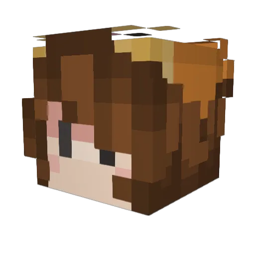 Buggedtea Minecraft avatar head, 3D render