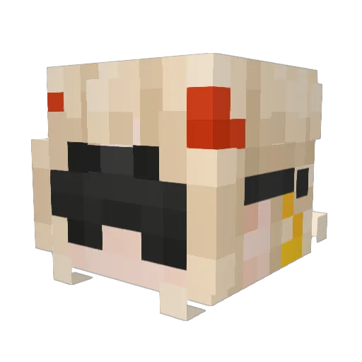 Buggibu Minecraft avatar head, 3D render