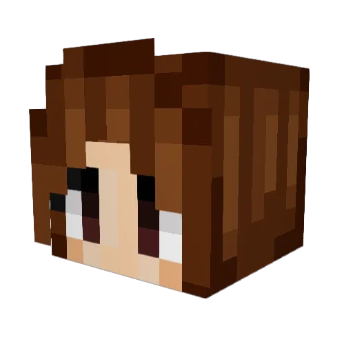 BuggyGirl Minecraft avatar head, 3D render
