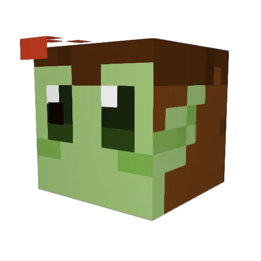 BuggyPatron Minecraft avatar head, 3D render
