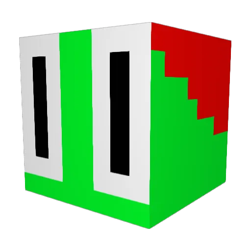 Bugimonster Minecraft avatar head, 3D render