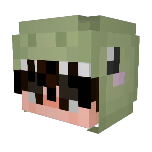 Bugoloko Minecraft avatar head, 3D render