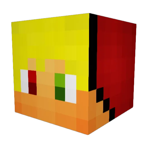 Buguliiii Minecraft avatar head, 3D render