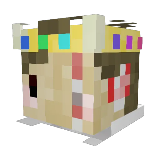 Buhkah Minecraft avatar head, 3D render