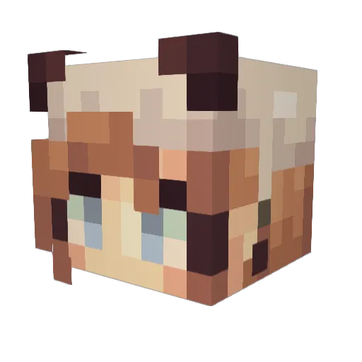 BuhlooPanda Minecraft avatar head, 3D render