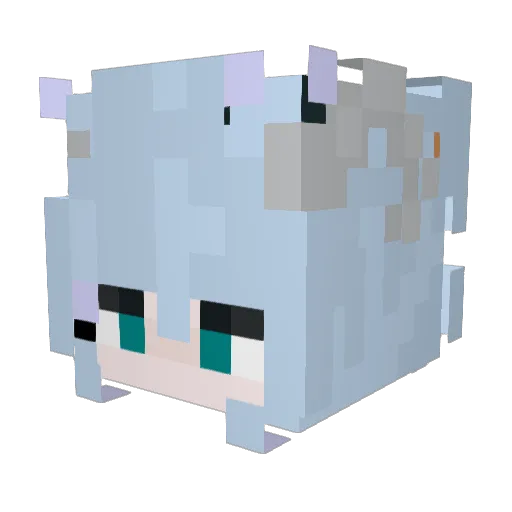 Bui1d_ Minecraft avatar head, 3D render