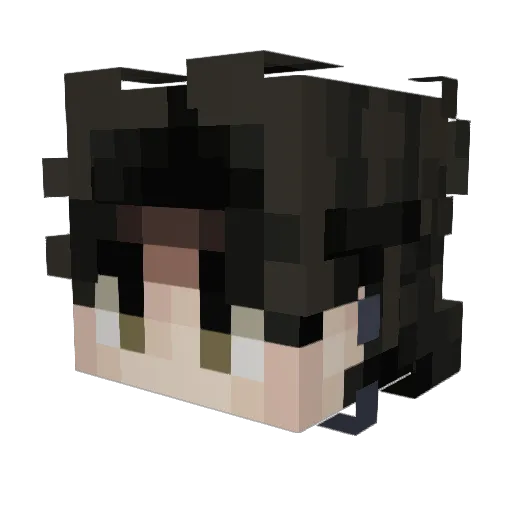 BuiIds Minecraft avatar head, 3D render