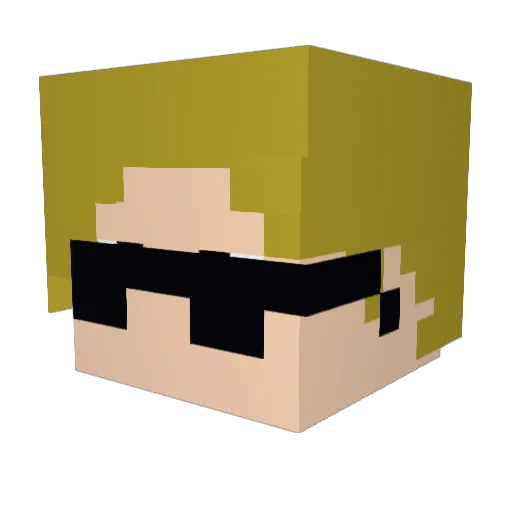 BuildBoy12 Minecraft avatar head, 3D render