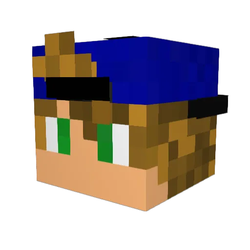 BuildHD Minecraft avatar head, 3D render
