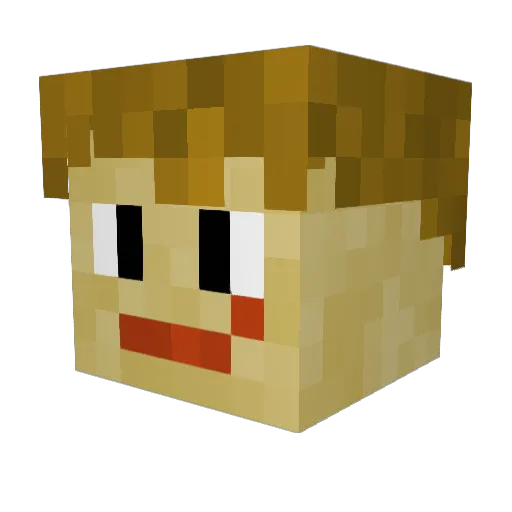 BuildMast3r Minecraft avatar head, 3D render