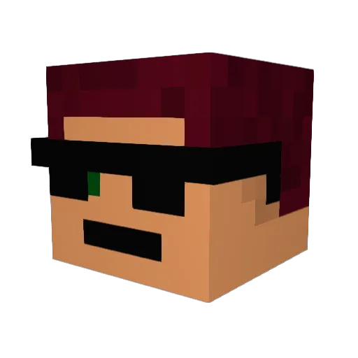 BuilderTeXas Minecraft avatar head, 3D render