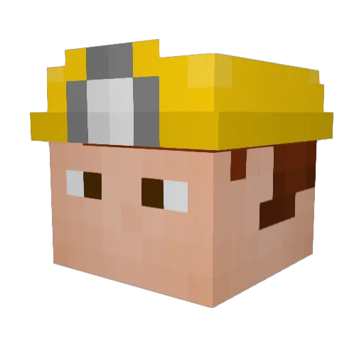 Builderbob3000 Minecraft avatar head, 3D render