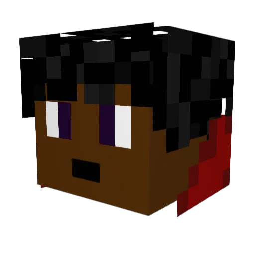 Builderrey Minecraft avatar head, 3D render