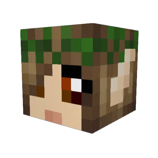 Buildress Minecraft avatar head, 3D render