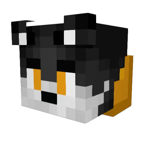 BuiltD Minecraft avatar head, 3D render