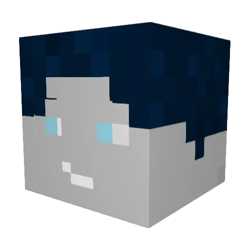Buissnesmen Minecraft avatar head, 3D render