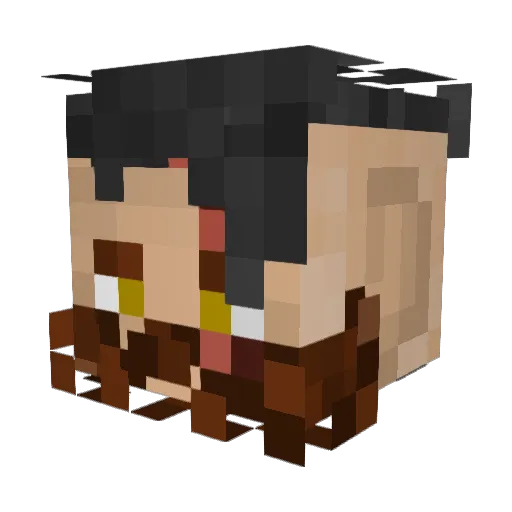 Bukanito Minecraft avatar head, 3D render