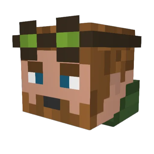 Bukanke Minecraft avatar head, 3D render