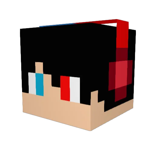 Bukea Minecraft avatar head, 3D render