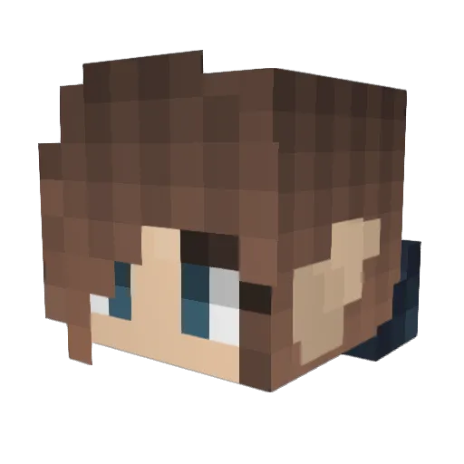 Bukhtelka Minecraft avatar head, 3D render