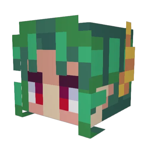 Buki__Tanuki Minecraft avatar head, 3D render