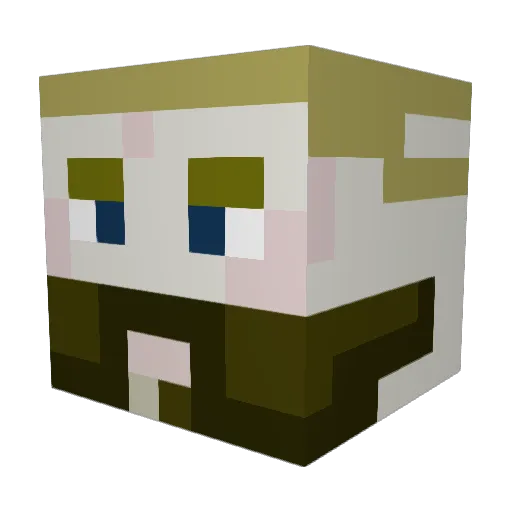 Bukkitz Minecraft avatar head, 3D render