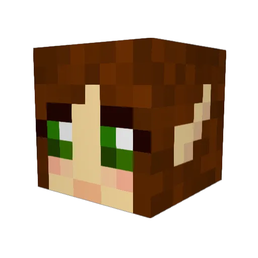 BulBikkx Minecraft avatar head, 3D render