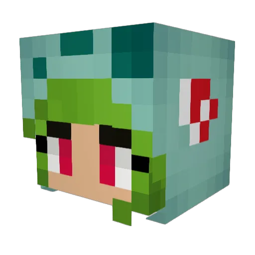 BulbaBabe Minecraft avatar head, 3D render