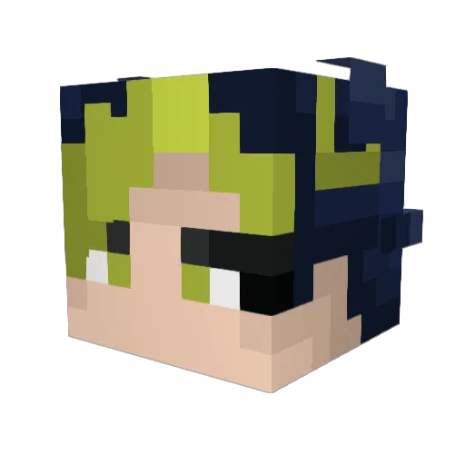 Bulbasaar Minecraft avatar head, 3D render