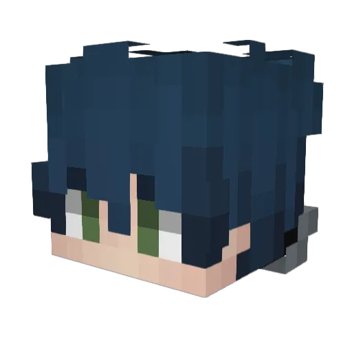 Buldy Minecraft avatar head, 3D render