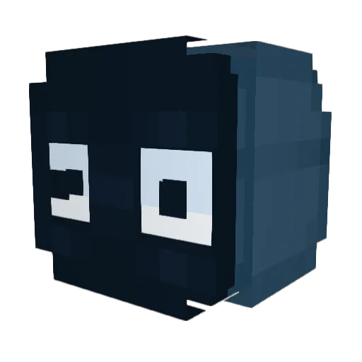 BuleBoo Minecraft avatar head, 3D render