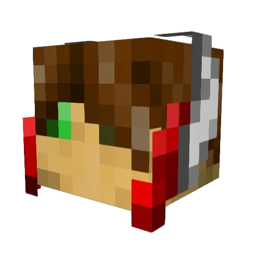 BuletinaBible Minecraft avatar head, 3D render