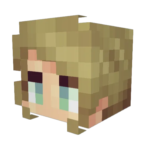 Bulichka Minecraft avatar head, 3D render