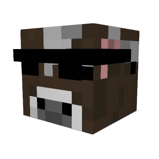 BullC Minecraft avatar head, 3D render