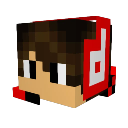 BulldogCommander Minecraft avatar head, 3D render