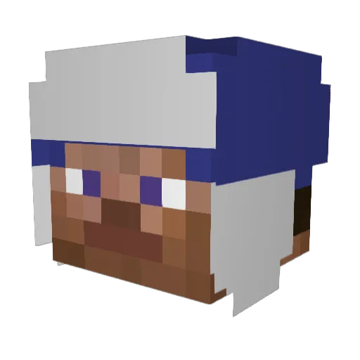 Bulldogert Minecraft avatar head, 3D render