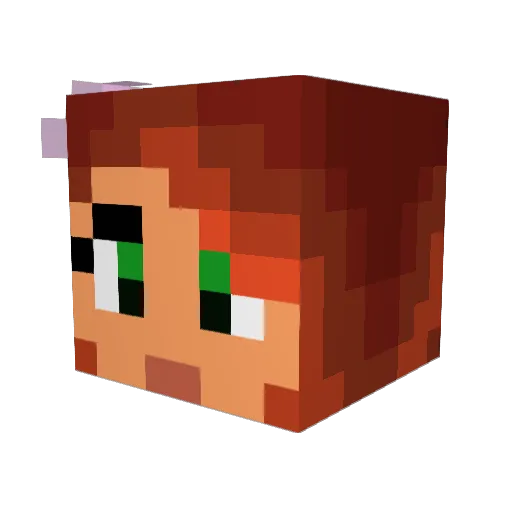 Bullebulle Minecraft avatar head, 3D render