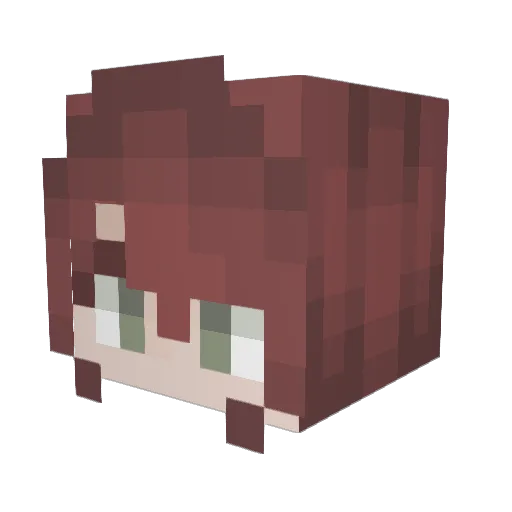 Bulleta Minecraft avatar head, 3D render
