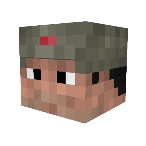 Bulletdust Minecraft avatar head, 3D render