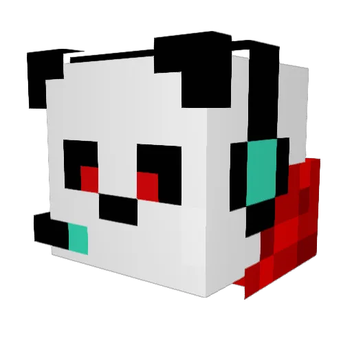 Bulleti Minecraft avatar head, 3D render