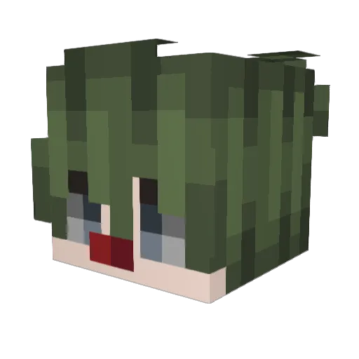 Bullettz Minecraft avatar head, 3D render