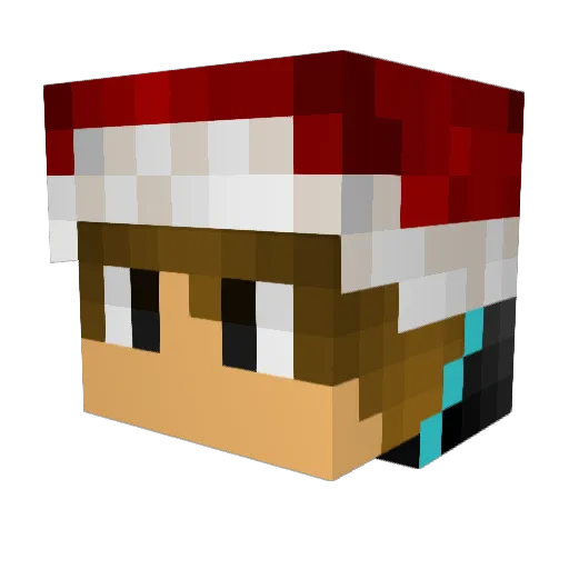 Bullfighter Minecraft avatar head, 3D render