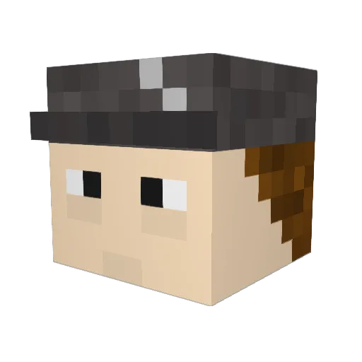 BullgyOfficial Minecraft avatar head, 3D render