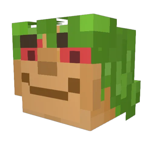 Bulochkin_ Minecraft avatar head, 3D render