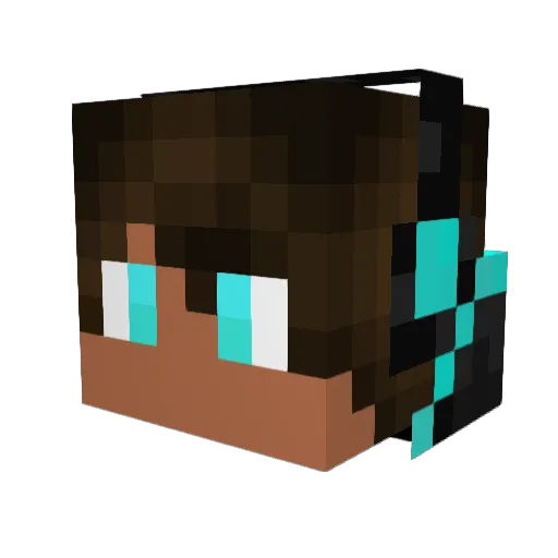 Bulsillu Minecraft avatar head, 3D render