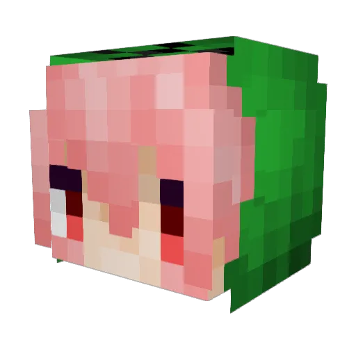 Bumama Minecraft avatar head, 3D render
