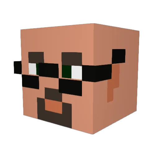 BumbiDulce Minecraft avatar head, 3D render