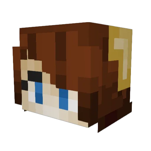 BumbleBeeff Minecraft avatar head, 3D render