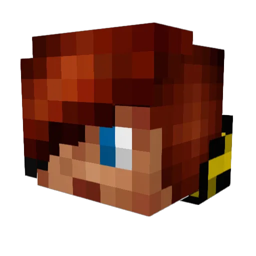 BumbleBrown Minecraft avatar head, 3D render