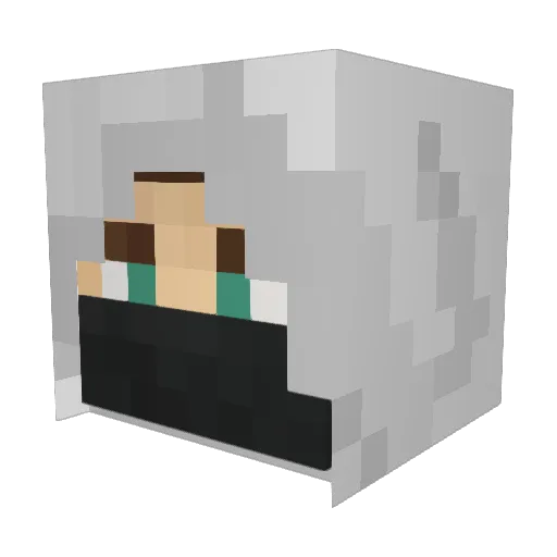 Bumbobi Minecraft avatar head, 3D render